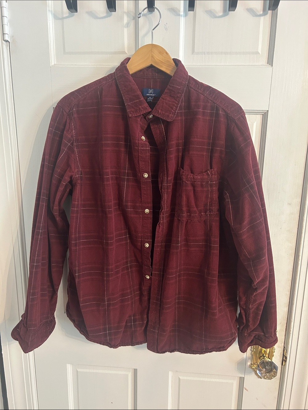 Target Men's Red Plaid Button-Down Shirt